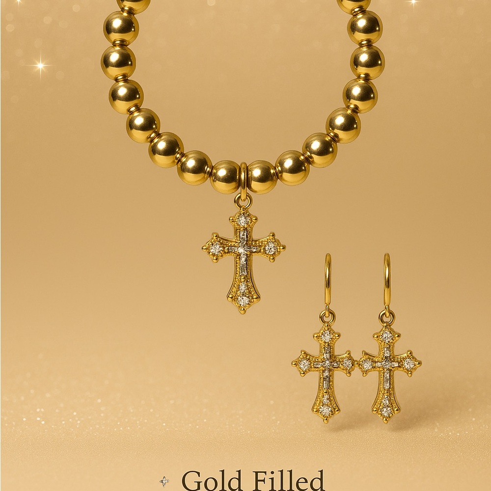 Gold Filled Cross Charm Bracelet